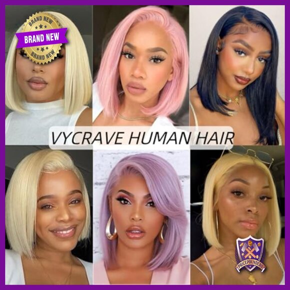 13x4 HD Transparent Lace Front Wig Human Hair Pre Plucked 12 Inch Straight main image 5
